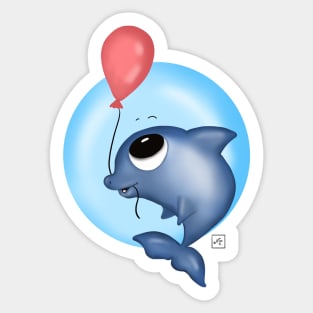 Dolphin with a balloon Sticker